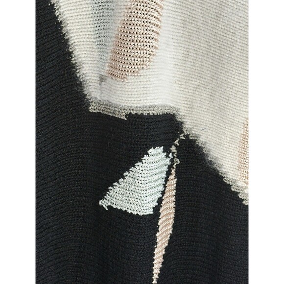 Plymouth Vintage Black w/ White Soft Angora Rayon Blend Sweater Woman Sz Medium - Picture 6 of 8